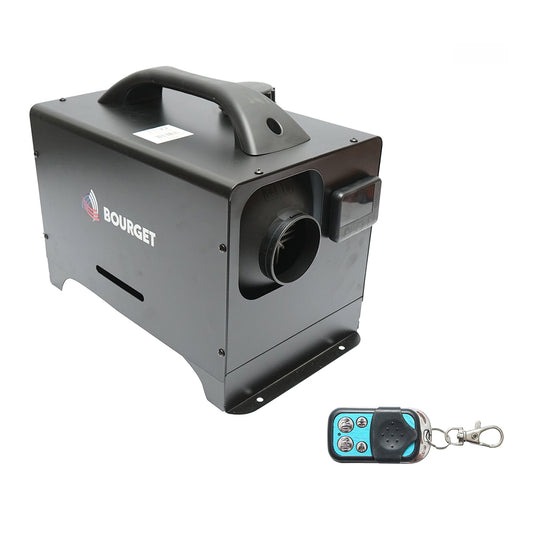 Állóhelyzeti fűtés, gazdaságos sirocou 12–24V, 5KW, távirányítóval és LCD kijelzővel, Bourget