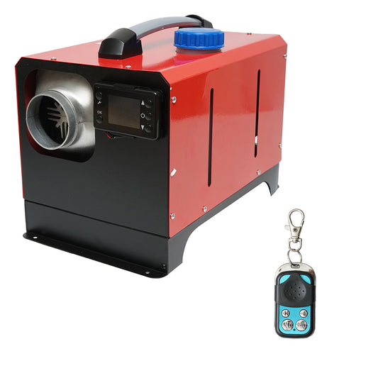 Sirocou, halk hordozható állóhelyzeti fűtés 12–24V, 5KW, LCD kijelzővel, távirányítóval és Japánban gyártott Kyocera izzítógyertyával