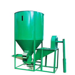 TAKARMÁNYKEVERŐ, VERTIKÁLIS, 380V, MAX. 1T/H, DARÁLÓVAL ÉS ELSZÍVÓRENDSZERREL