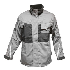 MUNKADZSEKI POLIÉSZTER ÉS PAMUT KEVERÉKBŐL, SZÜRKE-FEKETE, M MÉRET, BRECKNER GERMANY