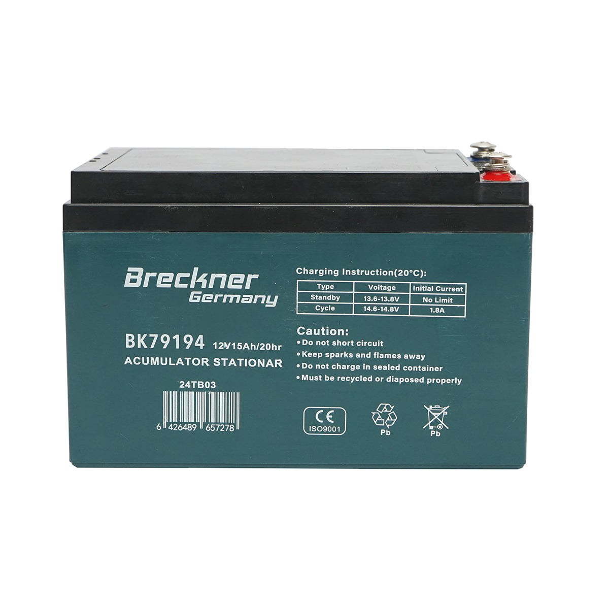Gél akkumulátor napelemes rendszerhez 12V 15Ah 20HR 152x100x100mm Breckner Germany