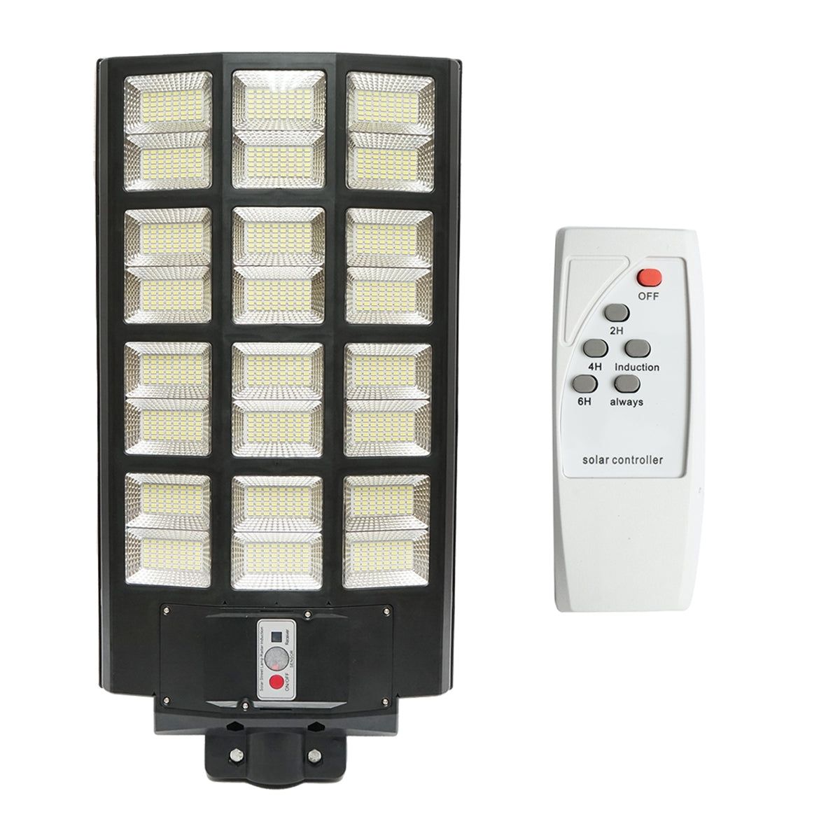 Napelemes LED utcai lámpa 1200W, 6500K, IP65, napelemes mozgásérzékelős távirányítóval Breckner Germany