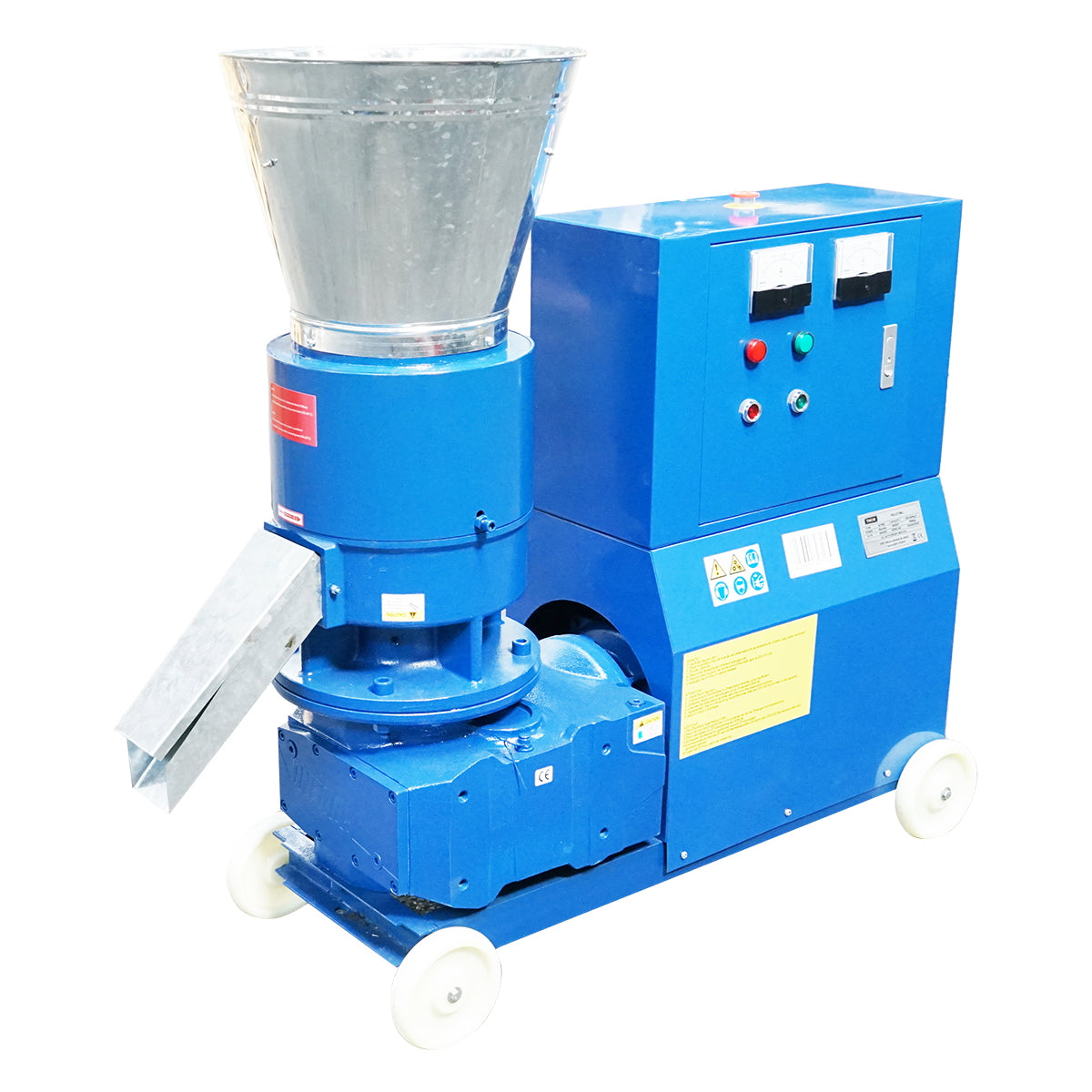 Takarmánygranuláló, gabonaprés, 15KW, 380V, 6 mm-es matricával, max. teljesítmény 250 kg/h