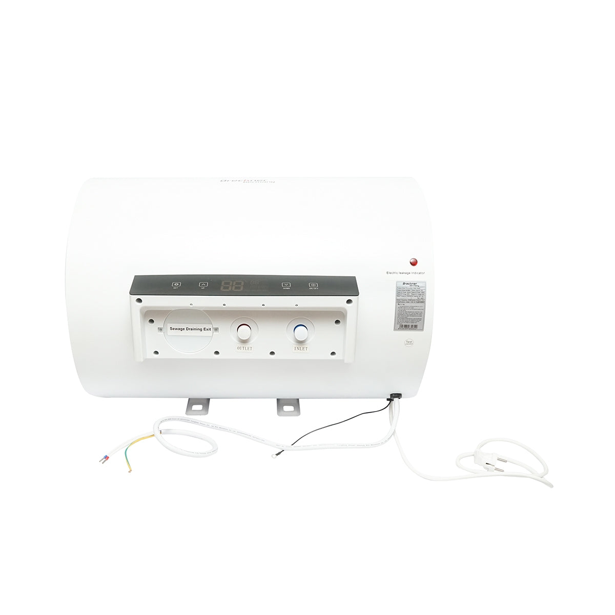 Elektromos vízmelegítő AC/DC, napelemes/220V, 60L, 2000W, 470x685mm, vízszintes beépítéssel és távirányítóval Breckner Germany