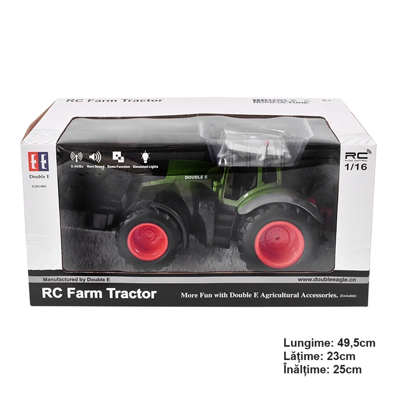Játék traktor távirányítóval doublee rc 1:16 2.4 ghz, fények, hangok, 25 m hatótávolság 2.16 km/h sebességgel, double-eagle