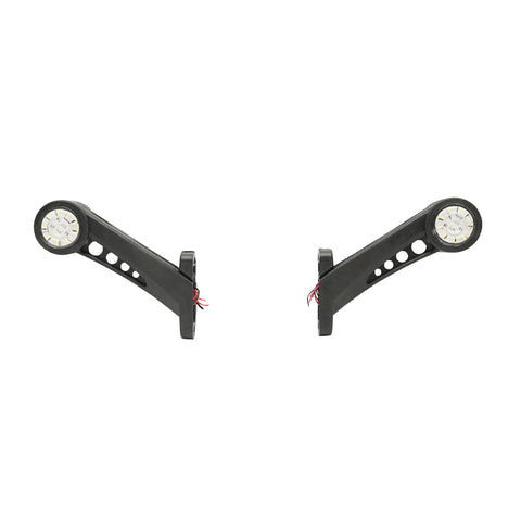 Oldalsó LED helyzetjelző lámpa szett, 12–24V, piros-fehér, rugalmas PVC házzal, Breckner Germany BK69514