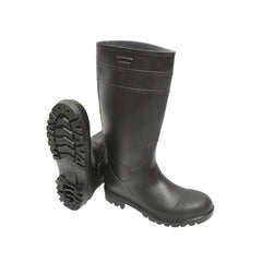 MUNKAVÉDELMI CSIZMA, FEKETE PVC, ACÉL LÁBUJJVÉDELEMMEL, 40-ES MÉRET, 005GB