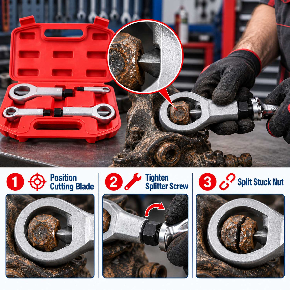 Vágó készlet anyák és csavarok vágásához 9-27mm 4 db GEBO TOOLS
