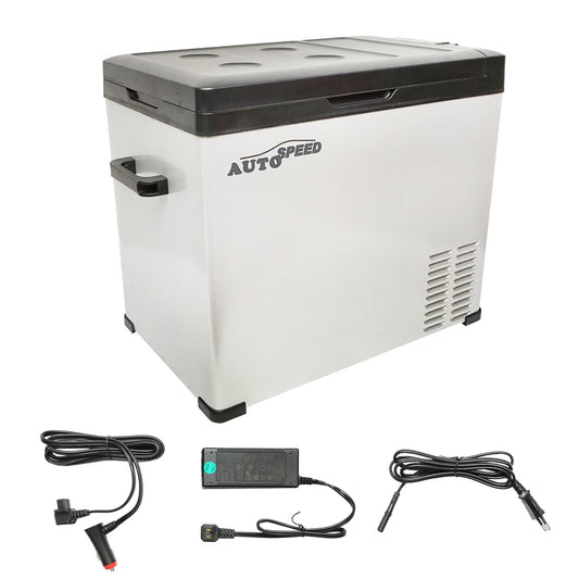 Smart autós hűtőszekrény kompresszorral, 50L, 12–24–220V, 80W, Bluetooth kapcsolattal