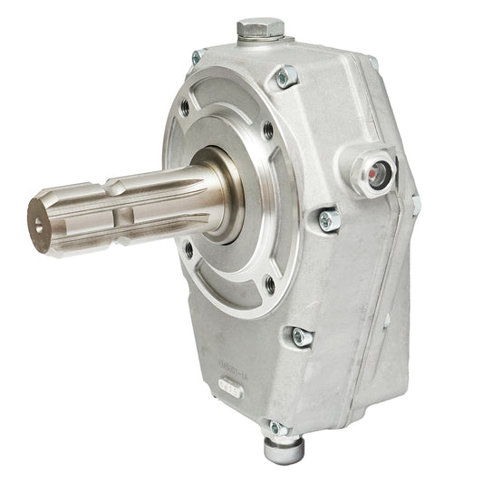 Fordulatszám-növelő alumíniumból, KM6001, apa típus, szabványos traktor tengelyprofilhoz, Z=6, 1 3/8", DIN 9611