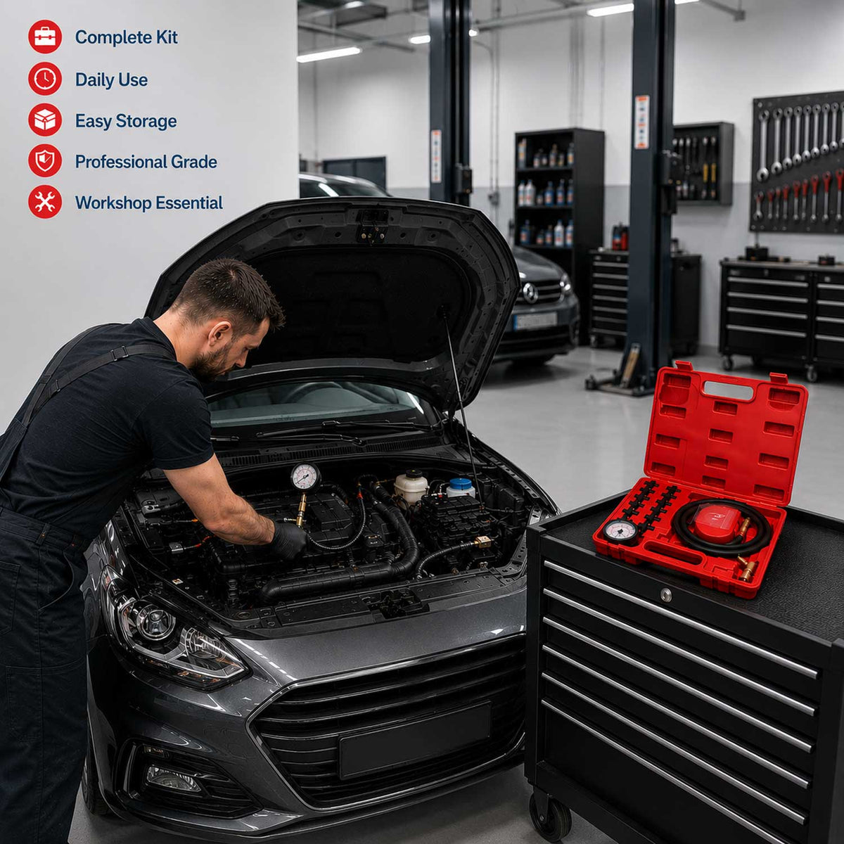 Olajnyomás mérő készlet 2 típus GEBO TOOLS