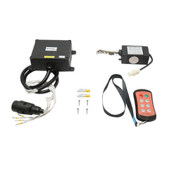 VEZETÉK NÉLKÜLI TÁVIRÁNYÍTÓ ERDEI TRAKTOR CSÖRLŐHÖZ, MOTORFORDULATSZÁM-SZABÁLYOZÓ MECHANIZMUSSAL A TÁVIRÁNYÍTÓN, A MODELL, 12V RENDSZEREN