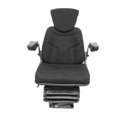 FEKETE TRAKTORÜLÉS, ÁLLÍTHATÓ, KARTÁMASSZAL, FEJTÁMLÁVAL ÉS LÉGPÁRNÁS FELFÜGGESZTÉSSEL (12–24 V)