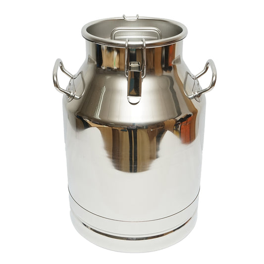 Rozsdamentes acél tejtartály fedéllel, 30 L, tehénfejő géphez, Breckner Germany