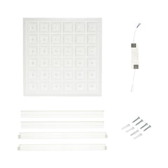 Slim LED panel 48W, 220V, 6500K, IP20, 600x600x7 mm, felületre vagy álmennyezetbe szerelhető, Breckner Germany