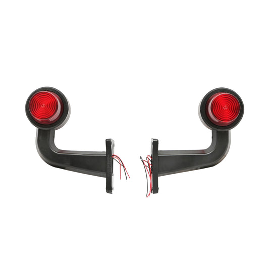 Oldalsó LED helyzetjelző lámpaszett, karral, 12–24V, piros/sárga, FR0147R/Y, Breckner Germany