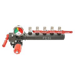 PERMETEZŐ SZAKASZOLÓ, 5 SZELEPES, BEÉPÍTETT GLICERIN MANOMÉTERREL