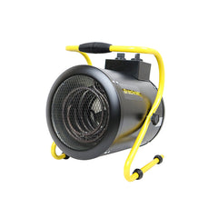 Elektromos hőlégfúvó, háromfázisú, 380–400 V, 5 kW, fűtött terület 48 m², meleg levegő térfogat 411 m³/h, termosztáttal, dupla túlmelegedés elleni védelemmel, Breckner Germany