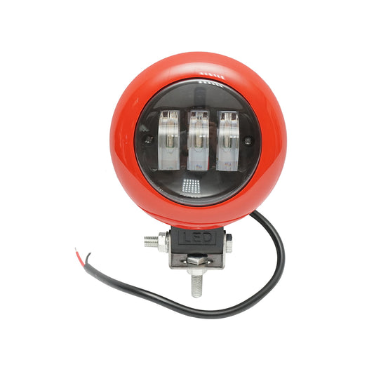 Kerek piros LED reflektor, 30W, 12V/24V (10–30V), Breckner Germany
