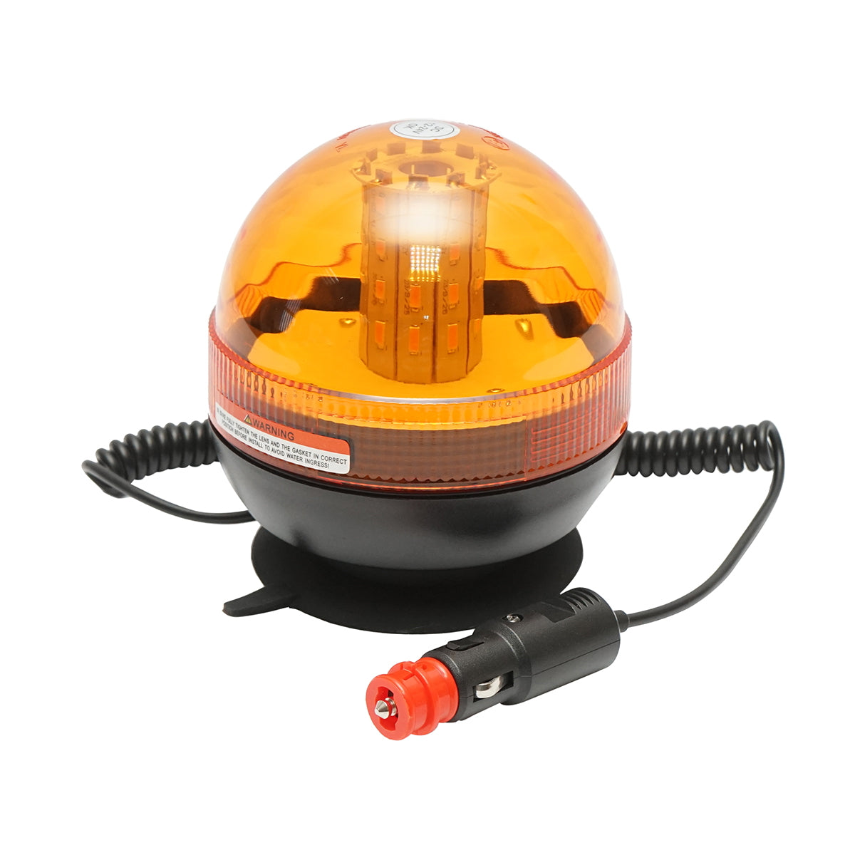 LED villogó, 12–24V, 3 funkcióval, mágneses talppal, IP65