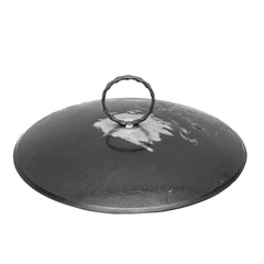 Grilltárcsa fedél, acél, 460 mm átmérő, három lábbal és fogantyúval