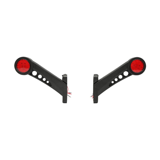 Oldalsó LED helyzetjelző lámpaszett, 12–24V, piros-fehér, rugalmas PVC házzal, Breckner Germany