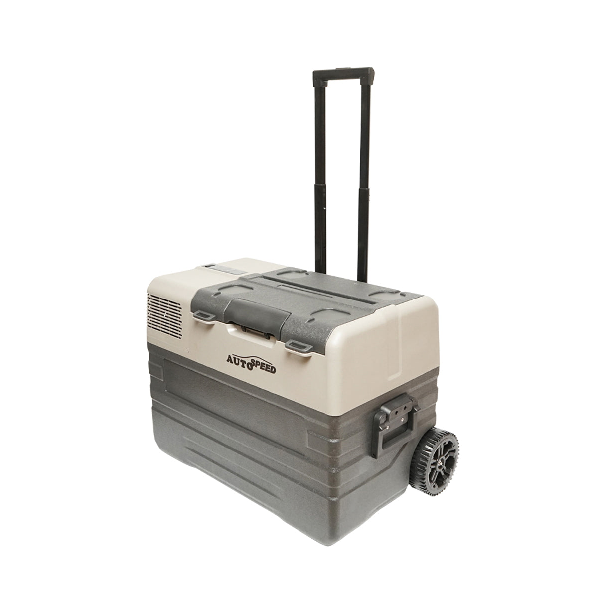 Autós hűtőszekrény trolly kivitelben, kompresszorral, 60W, 42L kapacitás, 12–24V, hűtési tartomány: -20 °C – +20 °C
