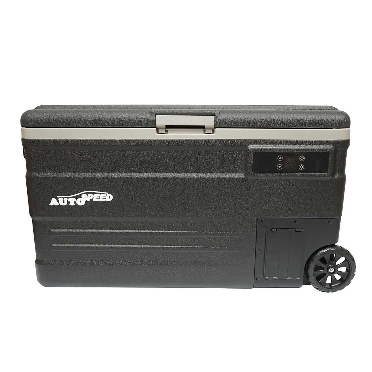 Autós hűtőszekrény kompresszorral, 80W, 74L kapacitás, 12–24–220V tápfeszültség, LCD kijelző, 831x465x458 mm, U75E AUTOSPEED