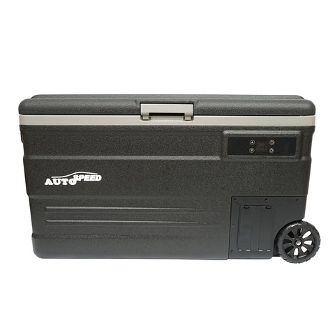 AUTÓS HŰTŐSZEKRÉNY KOMPRESSZORRAL, 80W, 74L KAPACITÁS, 12–24–220V TÁPFESZÜLTSÉG, LCD KIJELZŐ, 831X465X458 MM, U75E AUTOSPEED