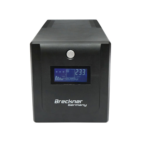 UPS 1000VA/600W 2x7.5Ah akkumulátorokkal és 4 shuko aljzattal, LCD, USB Breckner Germany