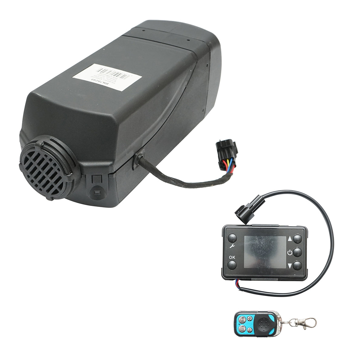 Állóhelyzeti fűtés, sirocou 12–24V, 2KW, LCD kijelzővel, távirányítóval és Kyocera izzítógyertyával, Breckner Germany