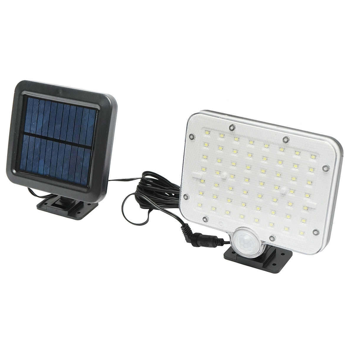 Napelemes LED lámpa 250 lm, 1W / 5.5V napelemmel, 3.7V / 1.5 Ah akkumulátorral, távirányítóval, 5 m kábellel és mozgásérzékelővel, IP44, Breckner Germany