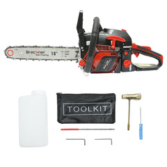 LÁNCFŰRÉSZ 1 HENGERES, 2.2KW, 8500RPM 52 CM3 16/18 HÜVELYKES PENGÉVEL BRECKNER GERMANY