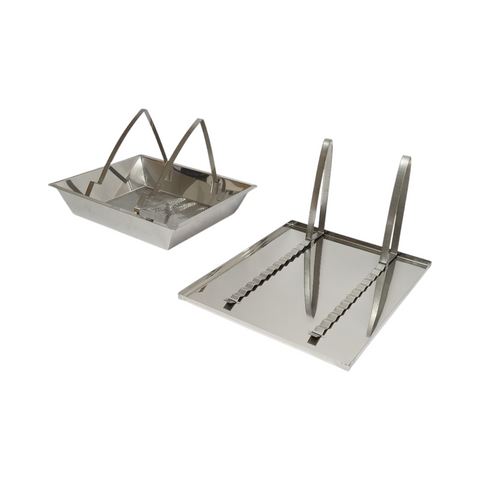 Lefedő tálca rozsdamentes acél szűrővel, 520×415×110 mm