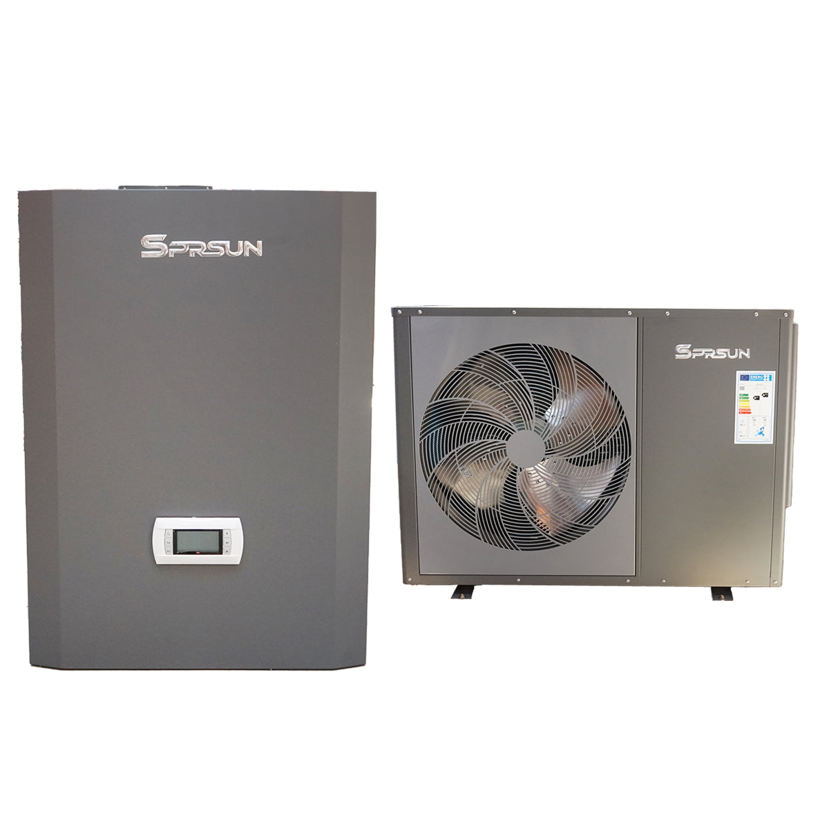 Monoblokkos levegő-víz hőszivattyú, 12 kW, 380V, telepítési készlettel, SPRSUN