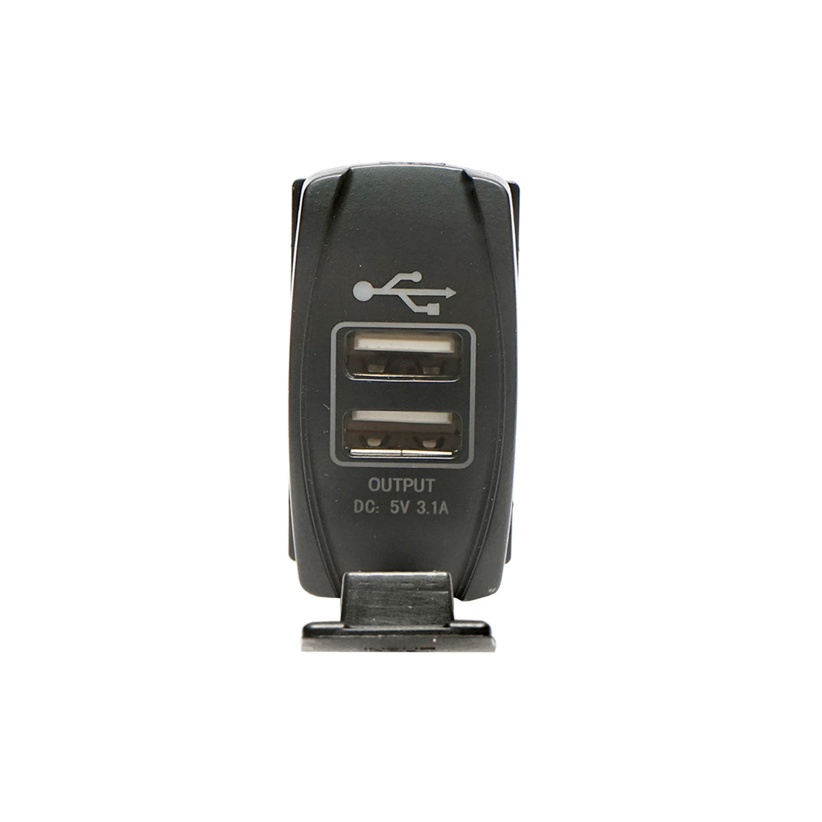 Univerzális USB autós töltő, 12/24V bemenet, 2 USB port, kimenet 5V/3.1A, gyors töltés, műszerfalba/grillbe építhető