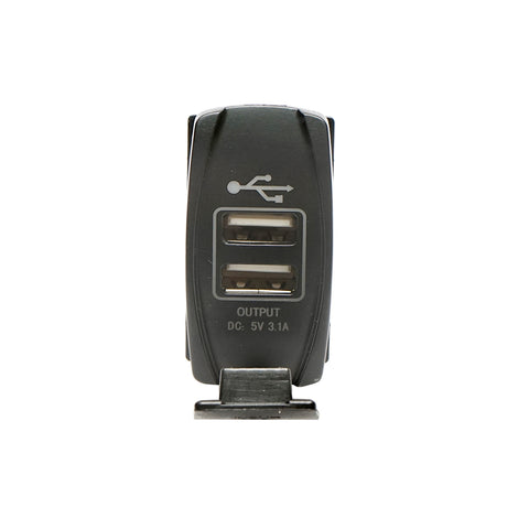 UNIVERZÁLIS USB AUTÓS TÖLTŐ, 12/24V BEMENET, 2 USB PORT, KIMENET 5V/3.1A, GYORS TÖLTÉS, MŰSZERFALBA/GRILLBE ÉPÍTHETŐ