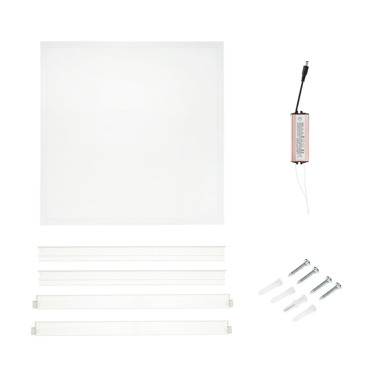 LED panel kerettel, 220V / 40W, 3200 lm / 6400K, 600x600 mm, driverrel, 600mA, Breckner Germany