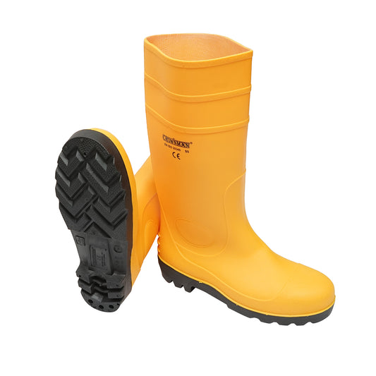 Munkavédelmi gumicsizma, sárga, 44-es méret, Crownman