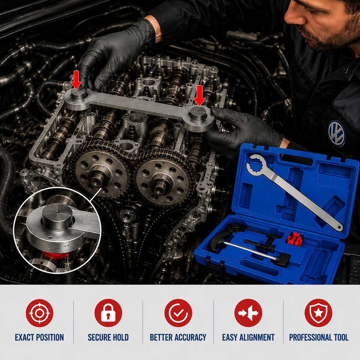 Vezérlésrögzítő készlet VAG 1.0 1.2 1.4 TSI tFSI tgi GEBO TOOLS