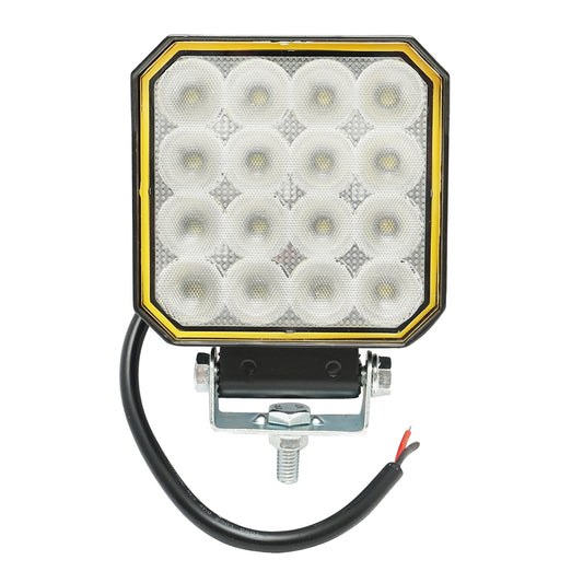 Reflektor, 16 LED, 10–30V, 25W, 101x101x32 mm, rögzítőkkel, Breckner Germany