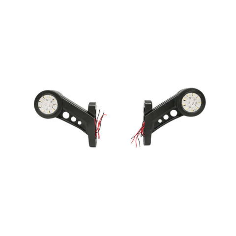 Oldalsó LED helyzetjelző lámpa szett, 12–24V, piros-fehér, rugalmas PVC házzal, Breckner Germany