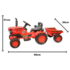 Elektromos traktor pótkocsival és akkumulátorral gyerekeknek, játék 3-6 éveseknek hello baby, BRECKNER GERMANY