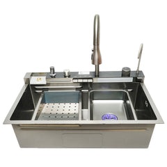 MULTIFUNKCIONÁLIS MOSOGATÓ KAGYLÓ 2 VÍZESÉSSEL, ROZSDAMENTES ACÉL 75X46X23,5CM