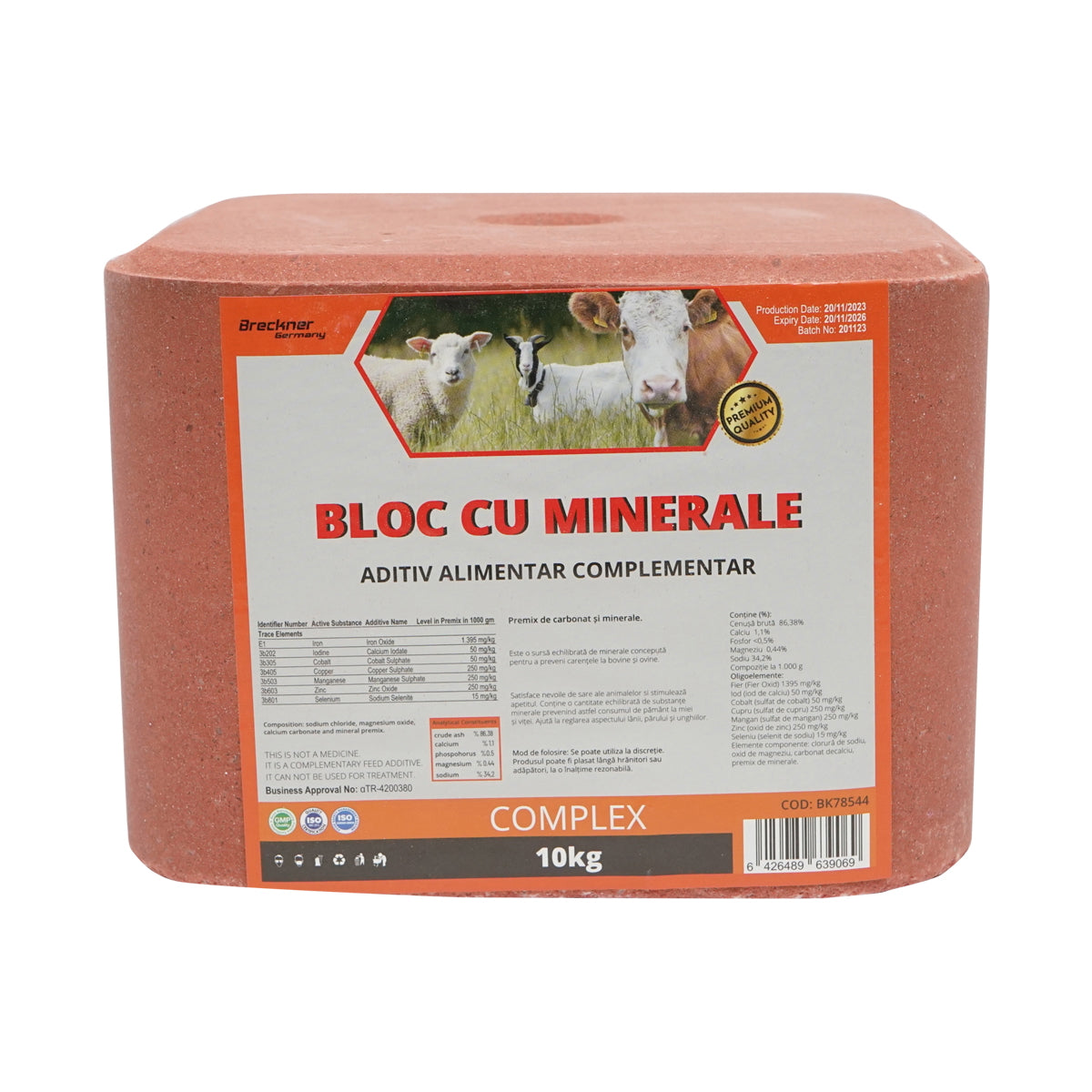 10 kg-os sótömb ásványi komplexszel állatok számára, Breckner Germany