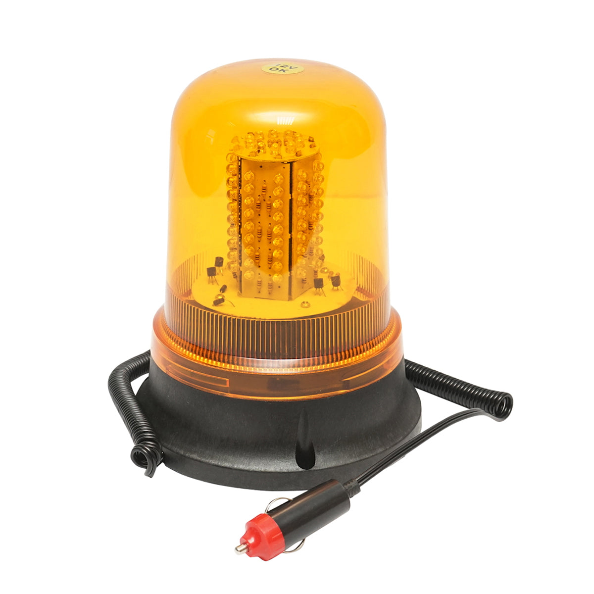 LED villogó, mágneses talppal, szivargyújtós csatlakozóval, 12V
