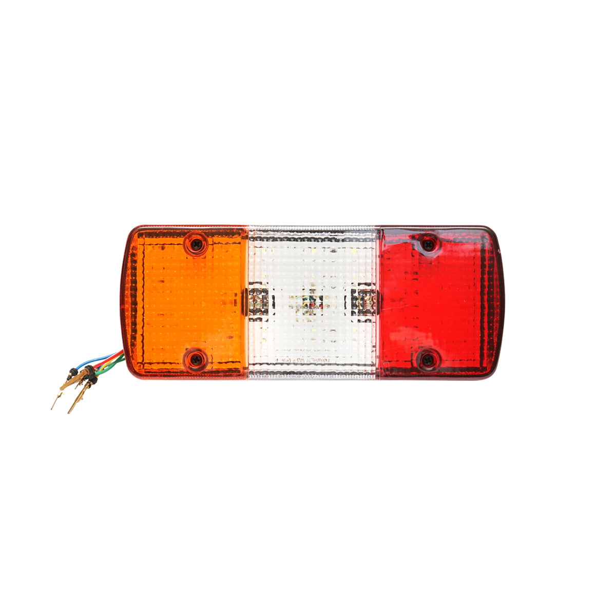 Téglalap alakú hátsó lámpa, 28 LED, 3 rekeszes, 24V