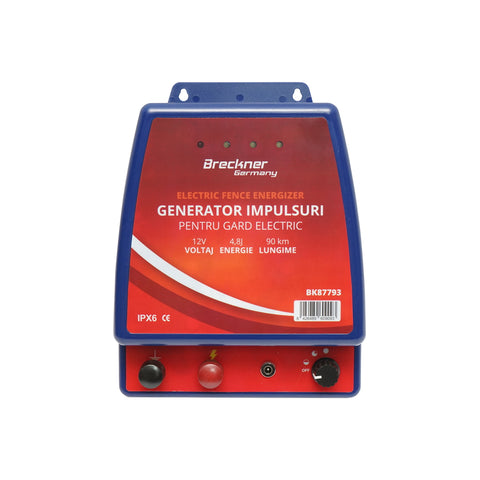 Impulzusgenerátor elektromos kerítéshez, 4,8 Joule, 12 V / 220 V, Breckner Germany