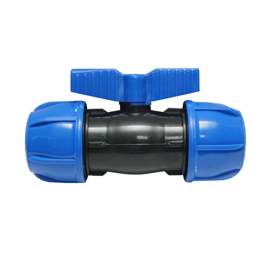 Gömbcsapos kompressziós csatlakozó, D63x63 mm, PN10, Poelsan