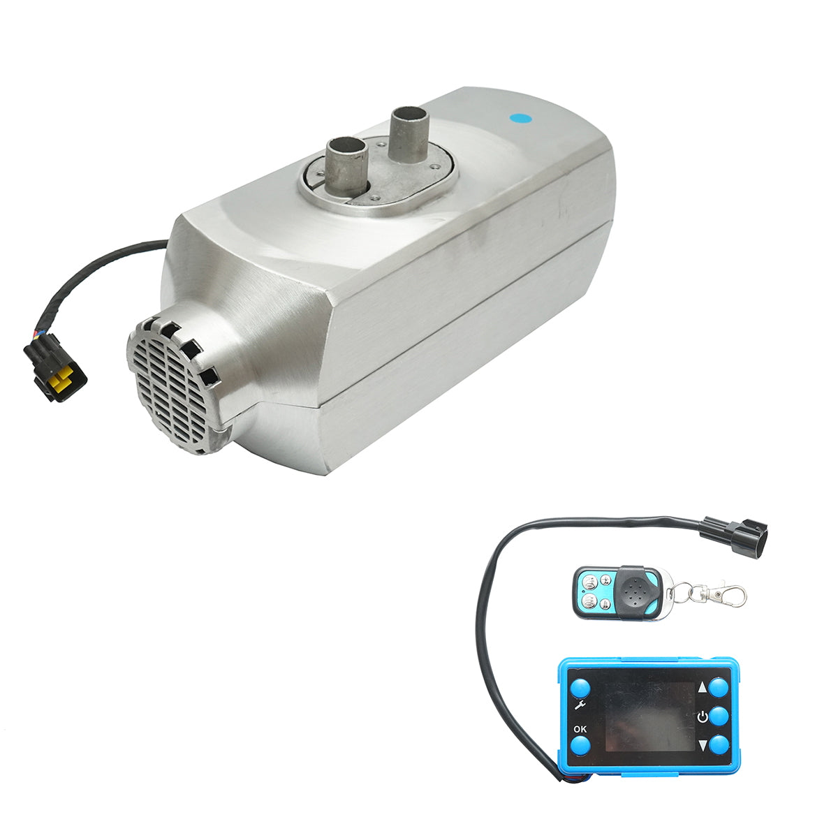 Sirocou, állóhelyzeti fűtés 12V, 5KW, távirányítóval, LCD kijelzővel és Kyocera izzítógyertyával, Breckner Germany